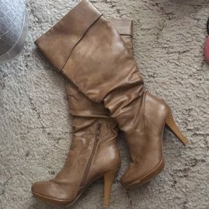 Beautiful knee high brown leather boots